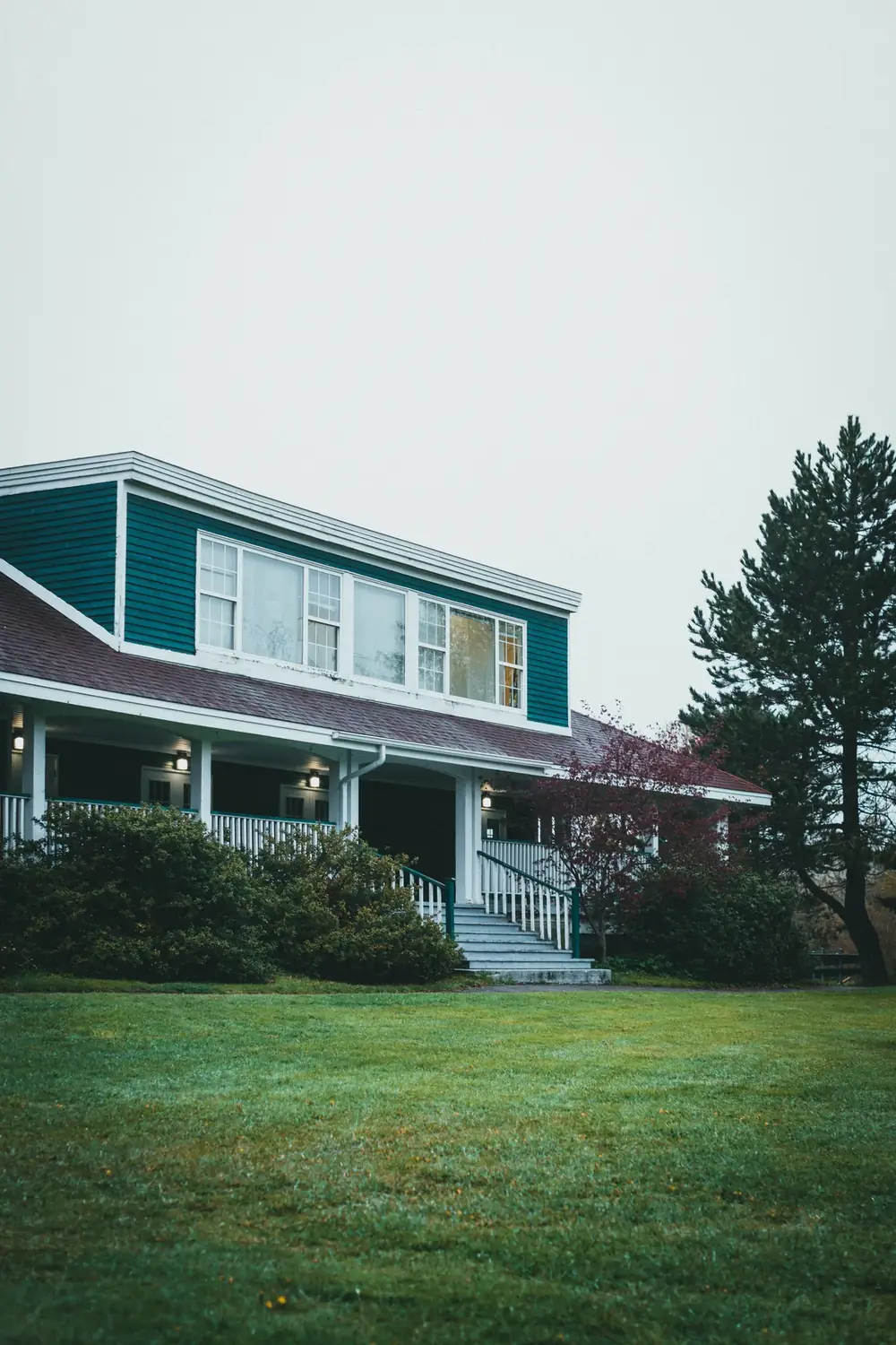 Green lawn in front of a house